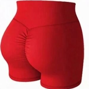 Free People Movement Coral Scarlet Bike Shorts With Scrunch Booty!